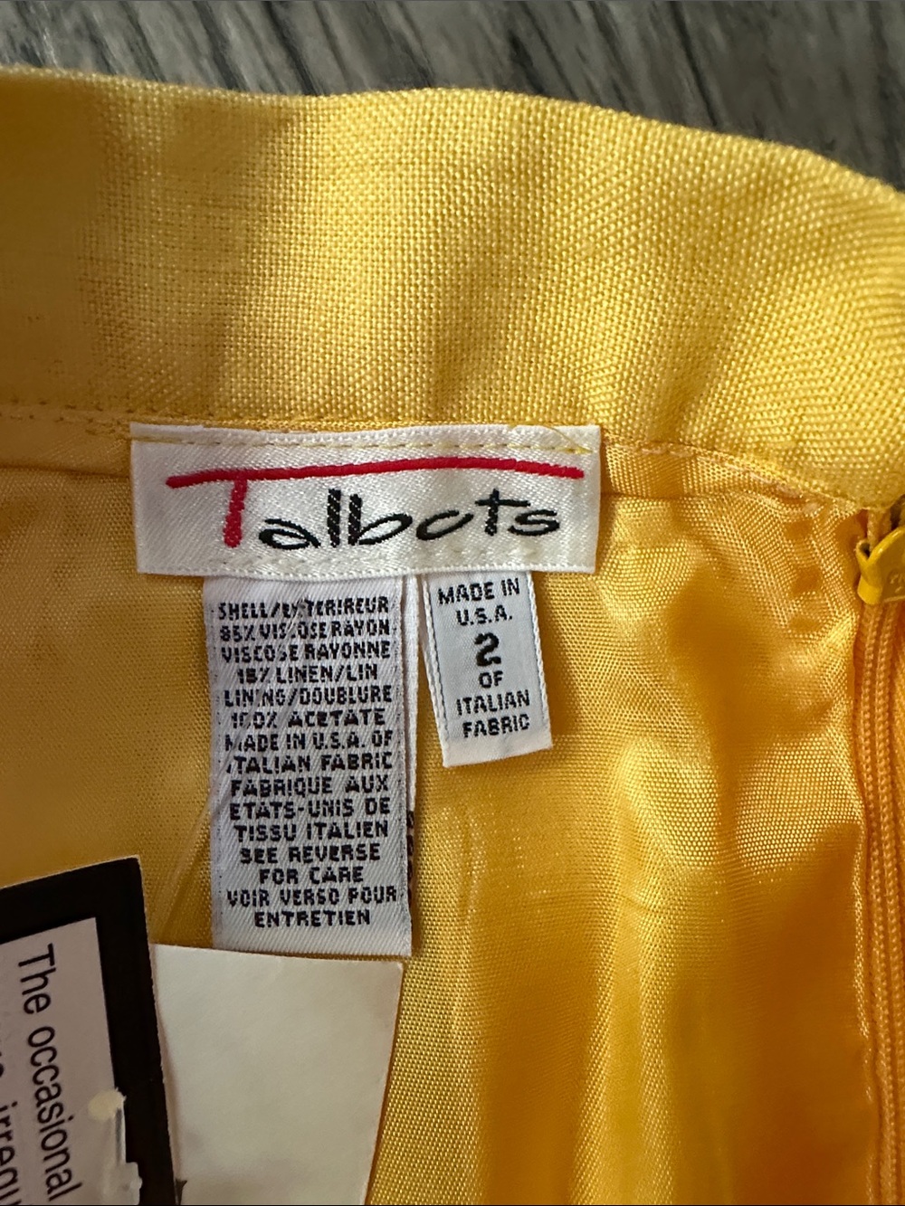 Talbots NWT vintage Yellow Pleated maxi Skirt - Women size 2‎ - Picture 3 of 12